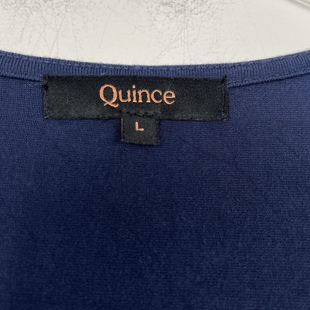 Quince Tencel Jersey Midi Dress Women's Size L Navy Career Capsule Minimalist - Picture 3 of 9